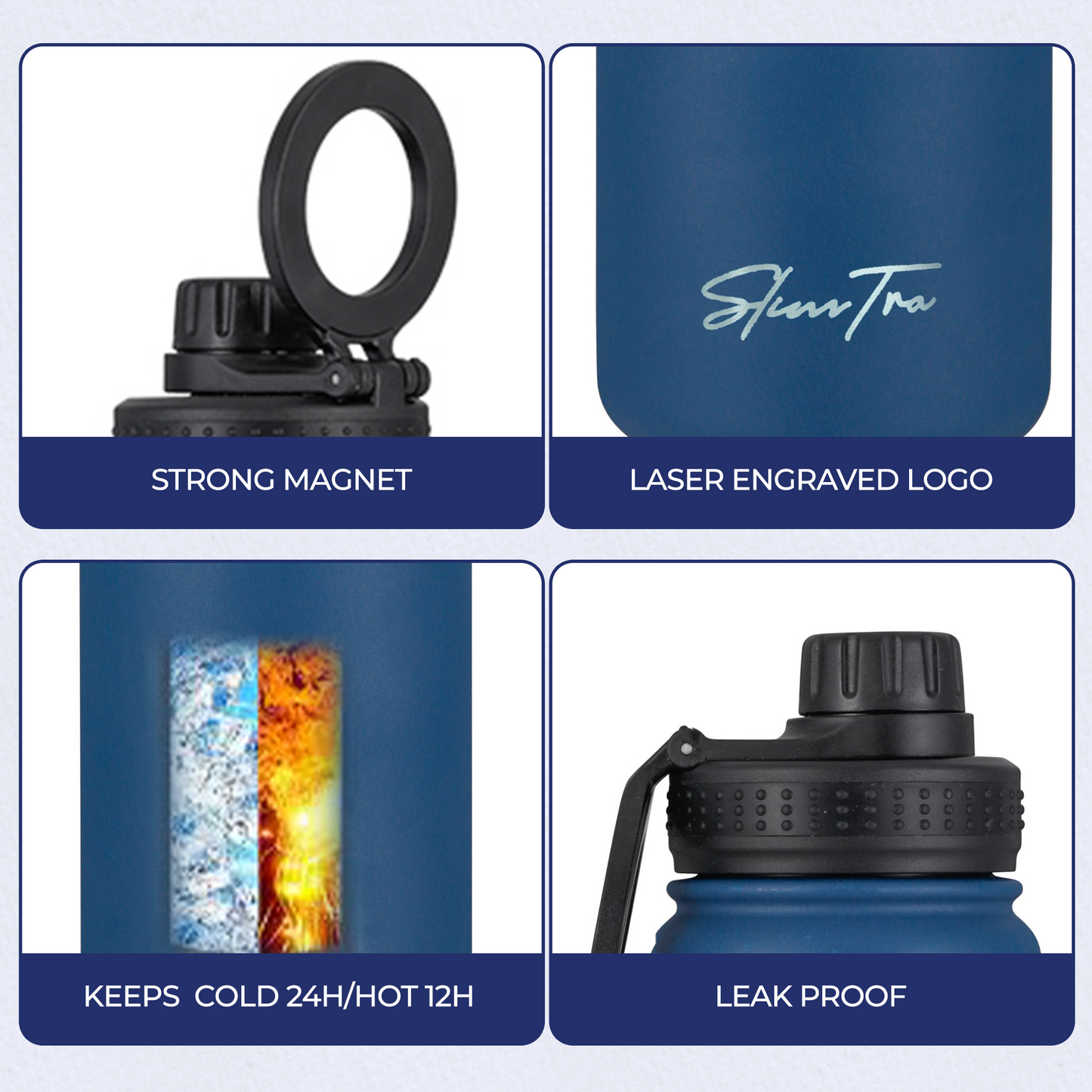 Bouteille magnétique pour shaker à protéines SlimTra™ – 24 oz