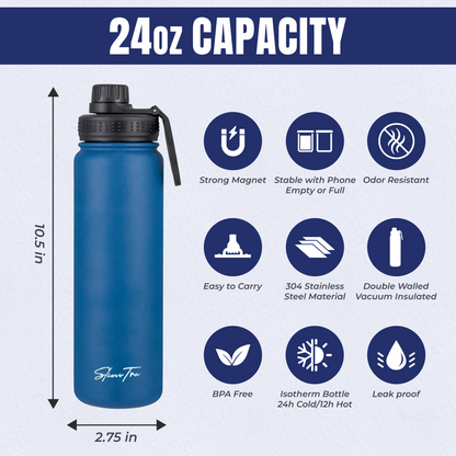 SlimTra™ Magnetic Protein Shaker Bottle – 24oz