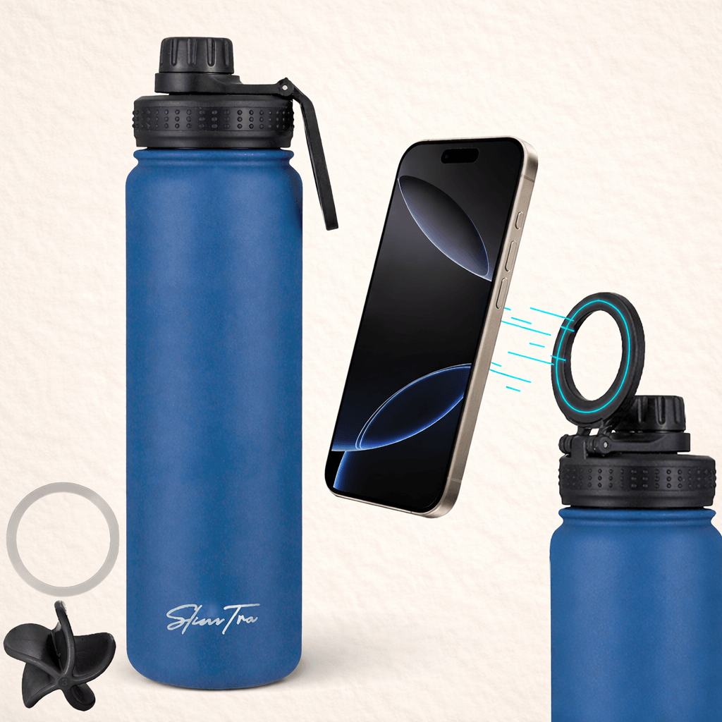 SlimTra™ Magnetic Protein Shaker Bottle – MagSafe Phone Holder, Insulated Stainless Steel, 700ml (24oz)